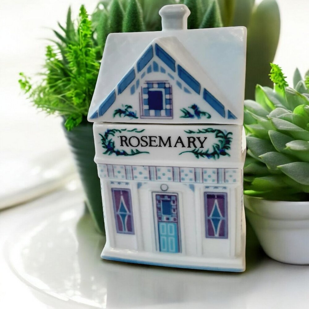 The Lenox Spice Village~Victorian House~Spice House with Lid~Rosemary~1989